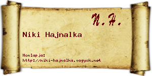 Niki Hajnalka névjegykártya