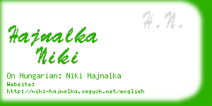 hajnalka niki business card